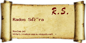 Rados Sára névjegykártya